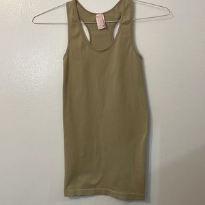 Tanco cream color size one muscle tank top shirt Racerback